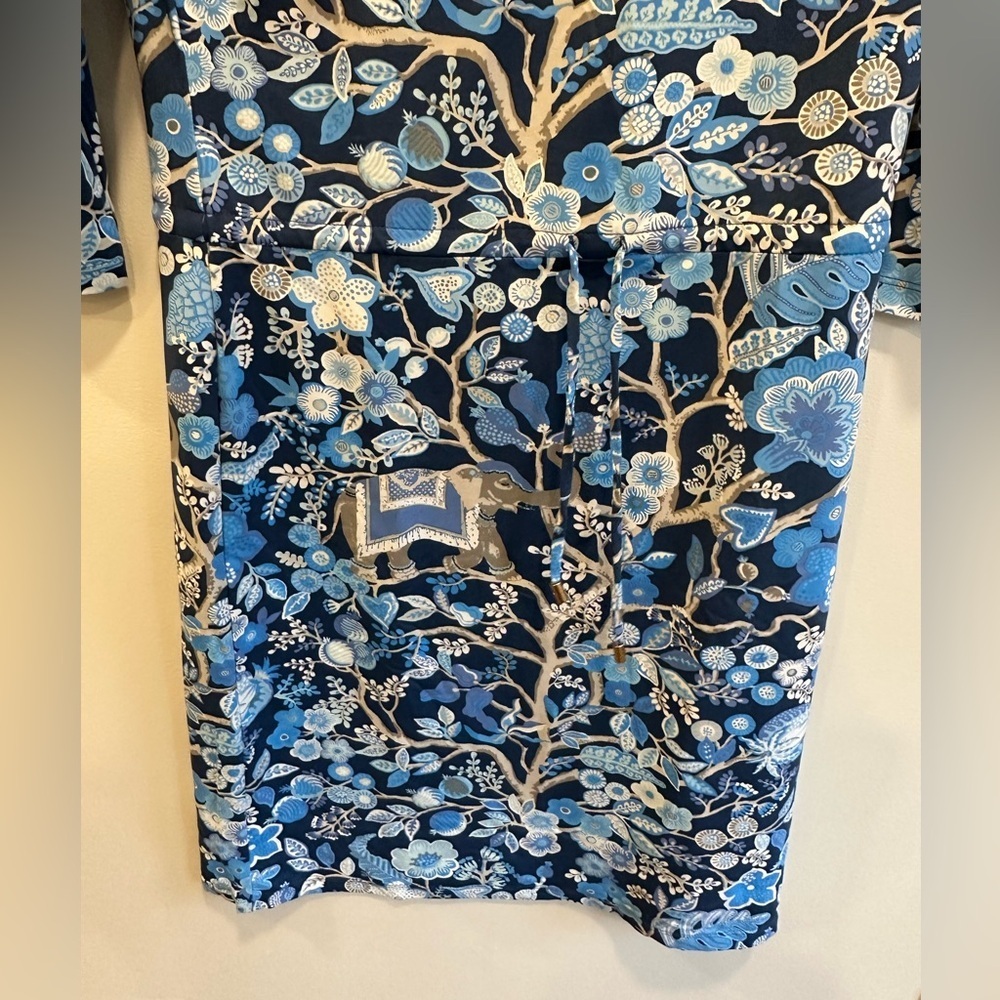 J.McLaughlin Marianne Dress Floral Sucre Blossom Elephant Navy Silver Small - Picture 3 of 7